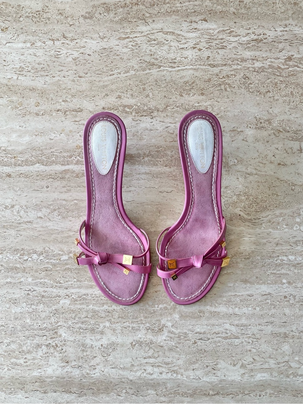 Vintage Louis Vuitton LV Bow Mule Sandal Heels